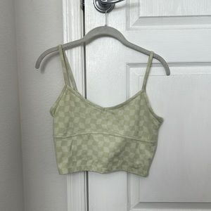 New Madewell MWL Flex Longline Bra in Checkerboard Faded Seagrass